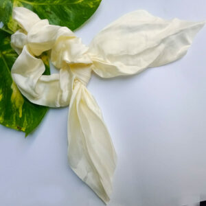 Ivory satin Scarf Scrunchie