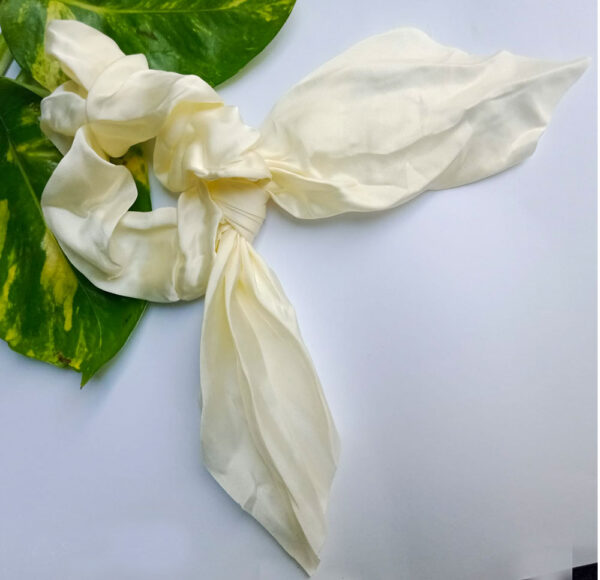 Ivory satin Scarf Scrunchie