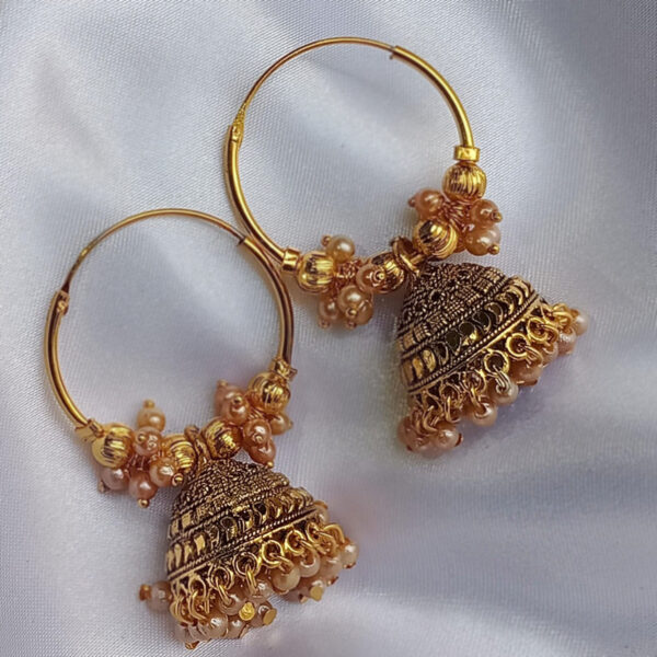 Golden Bloom Jhumki
