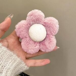 Fluffy Flower Hair Claw Clip