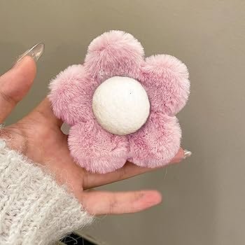 Fluffy Flower Hair Claw Clip