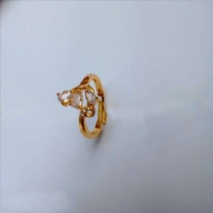 Gold Pear Crown Ring