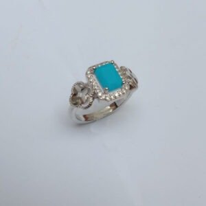 Silver Blue Stone Ring